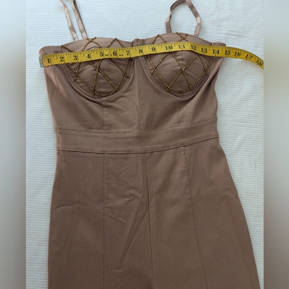 Haute Monde Bodycon Built-In Bra Jumpsuit Peach-pink Color. - Picture 4 of 11